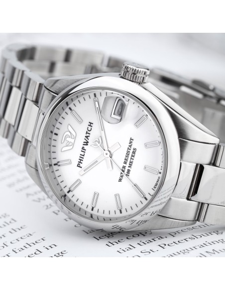 Philip Watch Caribe – Orologio Donna Silver con Quadrante Bianco (R8253597624)