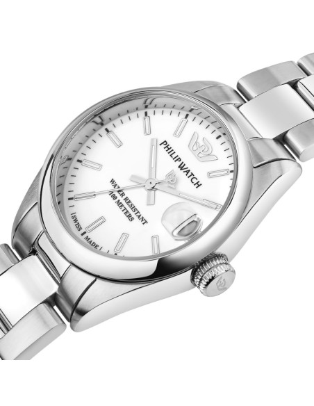 Philip Watch Caribe – Orologio Donna Silver con Quadrante Bianco (R8253597624)