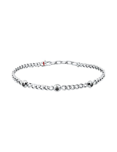 Sector Basic – Bracciale Uomo Silver con Dettagli Neri in Acciaio (SZS129)