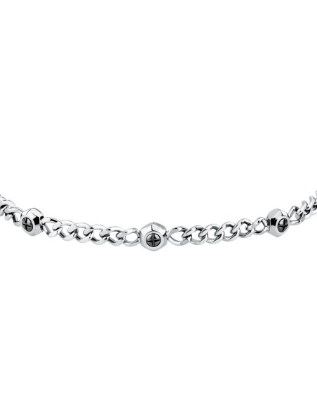 Sector Basic – Bracciale Uomo Silver con Dettagli Neri in Acciaio (SZS129)
