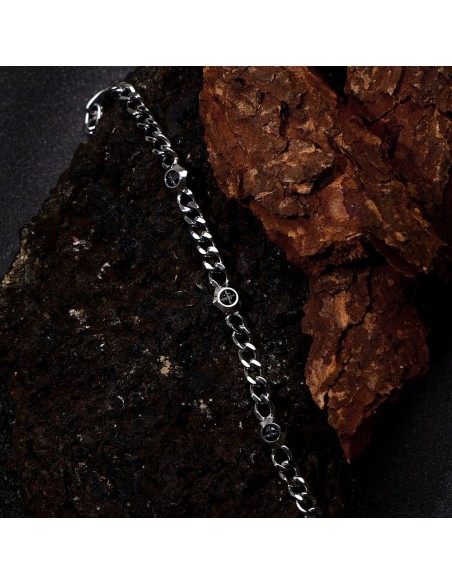 Sector Basic – Bracciale Uomo Silver con Dettagli Neri in Acciaio (SZS129)