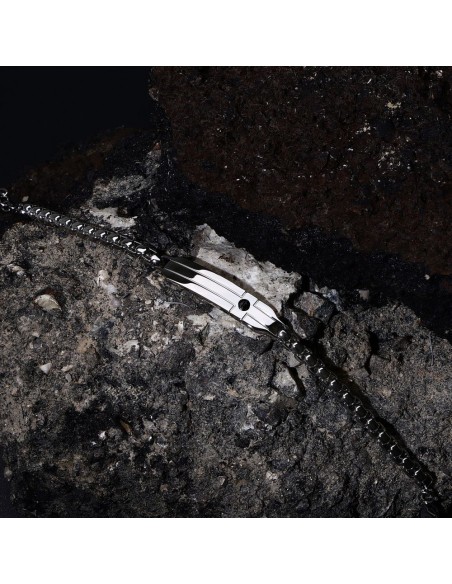 Sector Basic – Bracciale Uomo Silver in Acciaio con Piastrina (SZS125)