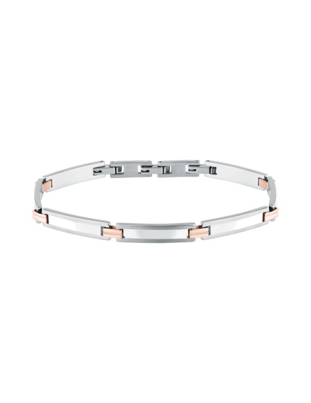 Sector Basic – Bracciale Uomo Silver con Dettagli Rose Gold  (SZS142)