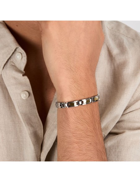 Sector Energy – Bracciale Uomo Acciaio Dettagli Dorati  (SAFT91)