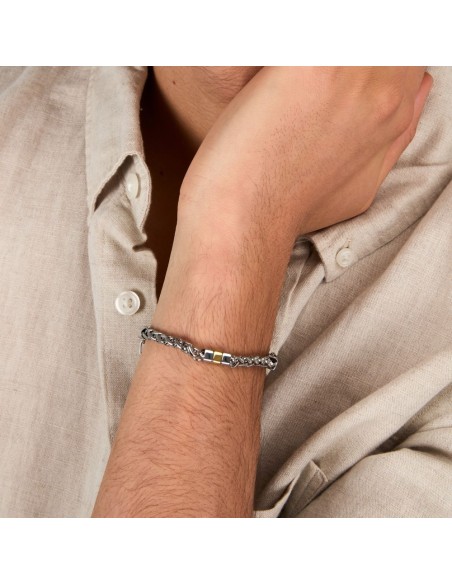 Sector Energy – Bracciale Uomo Acciaio Dettagli Dorati  (SAFT95)