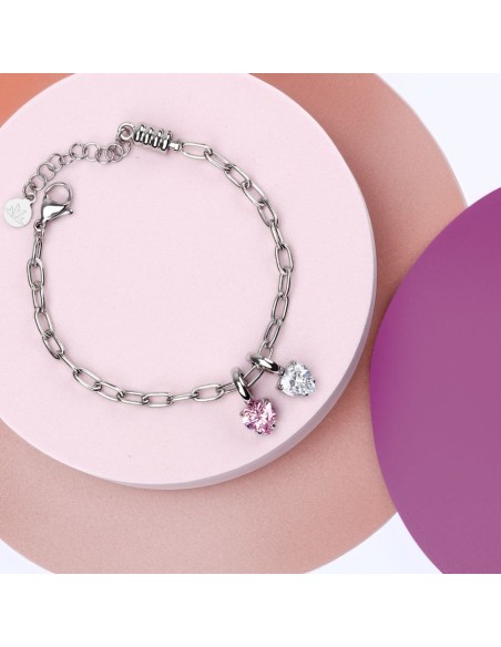 Bracciale Morellato Drops Silver con Cuori Zirconi (SCZ1347)