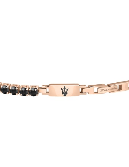 Maserati Jewels – Bracciale Uomo Rose Gold Nero (JM222AVC03)