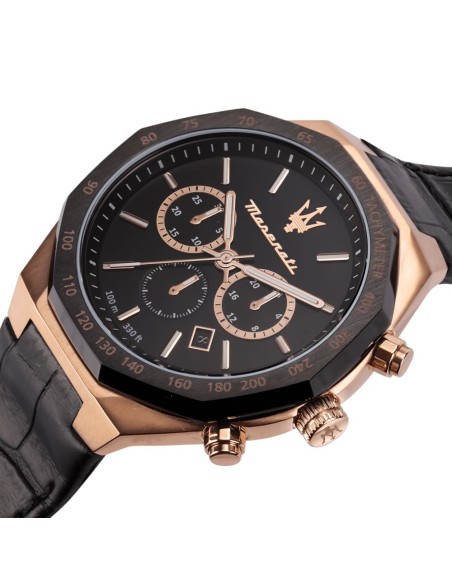 Maserati Stile – Cronografo Uomo Nero Rose Gold Pelle (R8871642001)