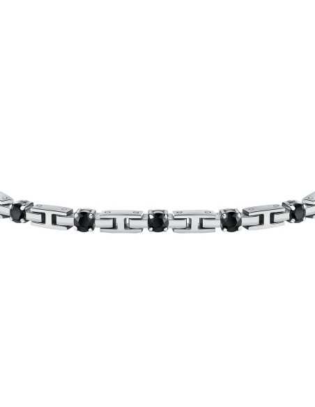Sector Tennis – Bracciale Uomo Acciaio con Pietre Nere (SANN35)