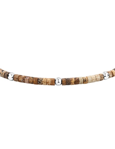 Sector Basic – Bracciale Uomo Acciaio con Diaspro Beige (SZS133)