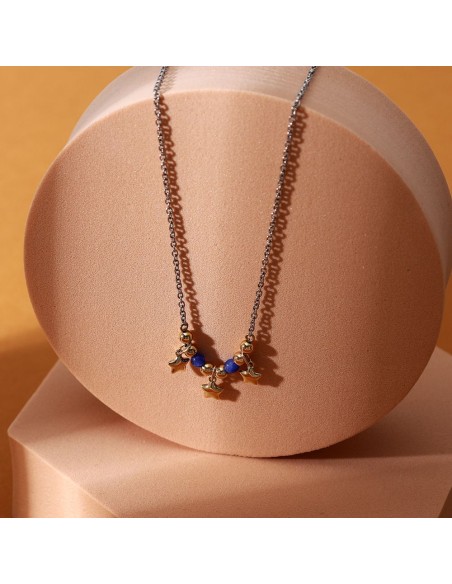 Morellato Talismani – Collana Donna Acciaio con Agata Blu e Stelle (SAIX21)