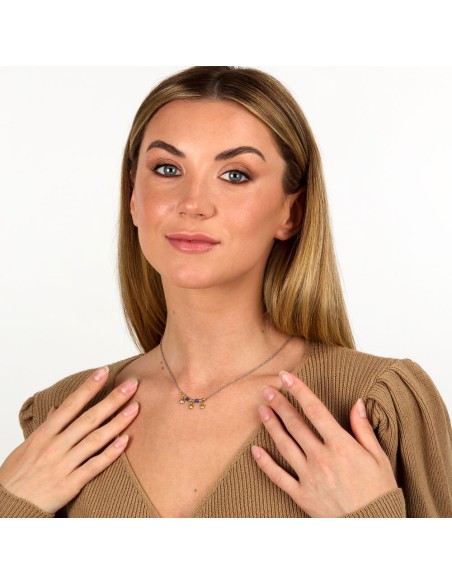 Morellato Talismani – Collana Donna Acciaio con Agata Blu e Stelle (SAIX21)