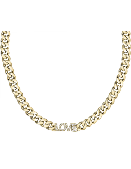 Collana LA PETITE STORY acciaio dorato / love / crystal