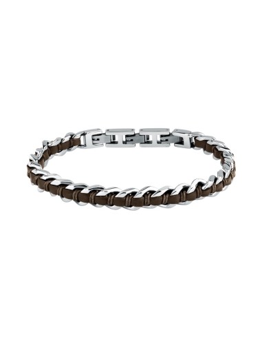 Sector Bandy – Bracciale Uomo Acciaio e Pelle...