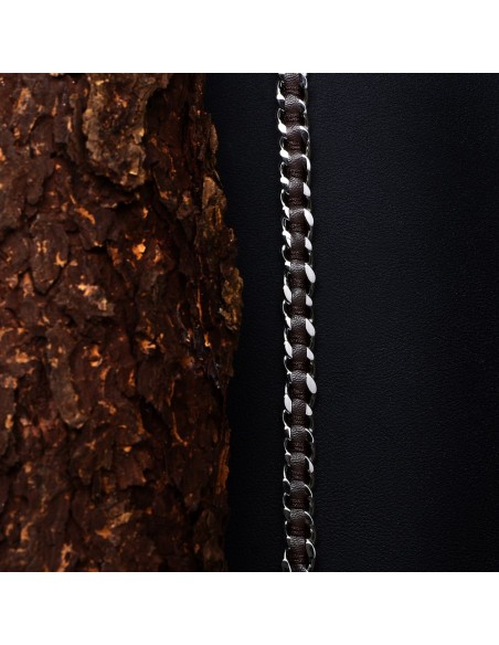 Sector Bandy – Bracciale Uomo Acciaio e Pelle Marrone (SZV123)