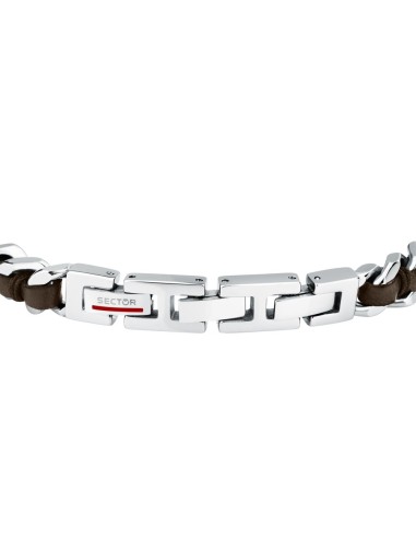 Sector Bandy – Bracciale Uomo Acciaio e Pelle...