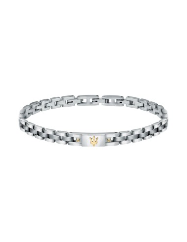 Bracciale MASERATI uomo acciaio inserto gold...