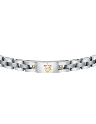 Bracciale MASERATI uomo acciaio inserto gold...