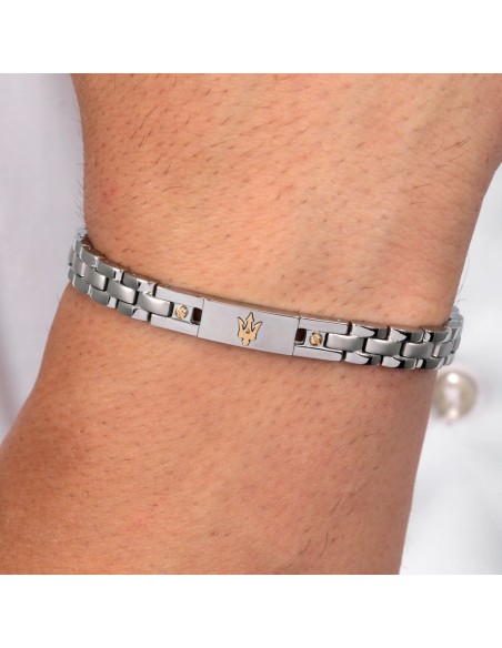 Bracciale MASERATI uomo acciaio inserto gold (JM420ATH05)
