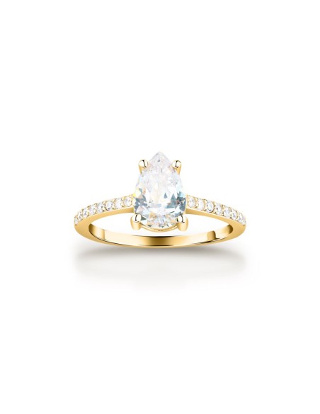 Morellato Tesori – Anello Solitario Dorato con Zircone Bianco (SAIW210)