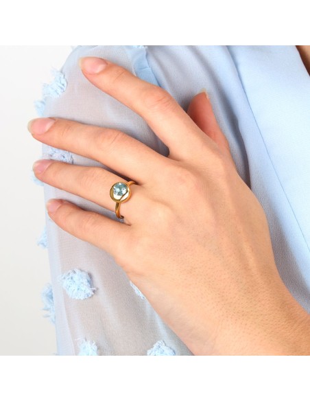 Morellato Tesori Eterni Anello Donna Dorato Pietra Blu (SAXN24)