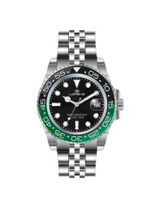 Lorenz Sport Uomo Nero Verde Acciaio Diver 10 ATM (26122QQ)