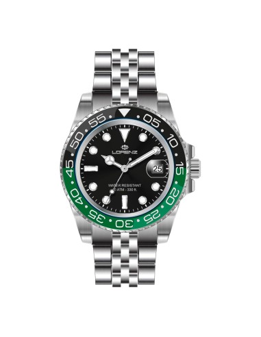 Lorenz Sport Uomo Nero Verde Acciaio Diver 10...