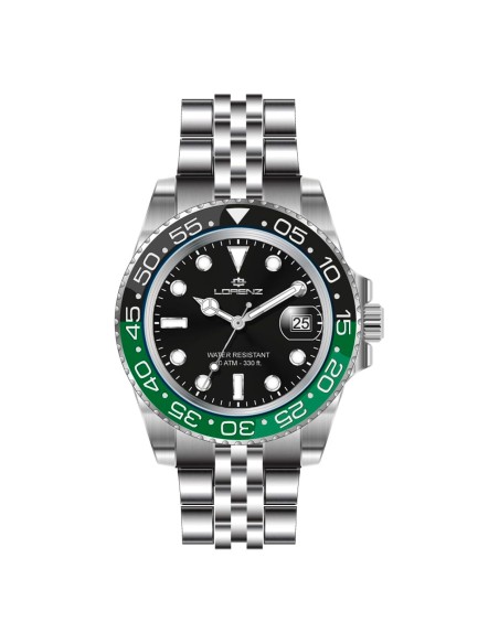 Lorenz Sport Uomo Nero Verde Acciaio Diver 10 ATM (26122QQ)