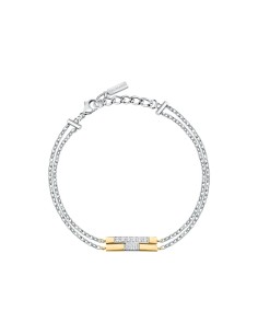 Trussardi Bracciale Donna Acciaio Bicolore con Cristalli...