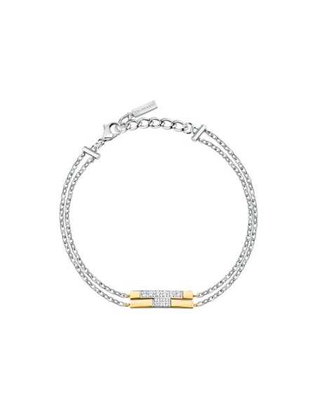 Trussardi Bracciale Donna Acciaio Bicolore con Cristalli (TJAXC27)