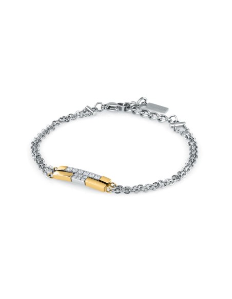 Trussardi Bracciale Donna Acciaio Bicolore con Cristalli (TJAXC27)