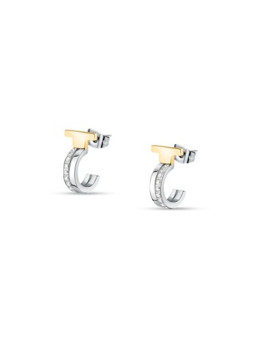 Trussardi Orecchini Donna Acciaio Bicolore...