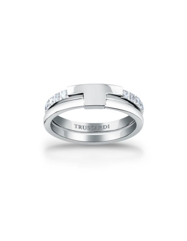 Trussardi Anello Donna Acciaio con Cristalli...