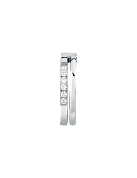 Trussardi Anello Donna Acciaio con Cristalli T-Shape (TJAXC42)