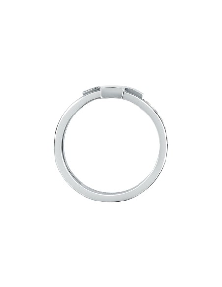 Trussardi Anello Donna Acciaio con Cristalli T-Shape (TJAXC42)