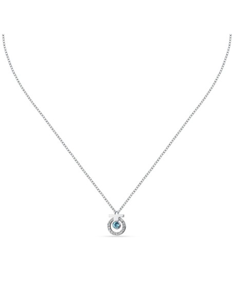 Trussardi Collana Donna Acciaio con Cristalli e Pietra Azzurra (TJAXC55)