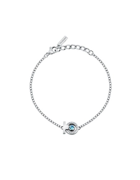 Trussardi Bracciale Donna Acciaio Cristalli e Pietra Azzurra (TJAXC56)