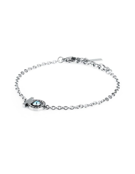 Trussardi Bracciale Donna Acciaio Cristalli e Pietra Azzurra (TJAXC56)