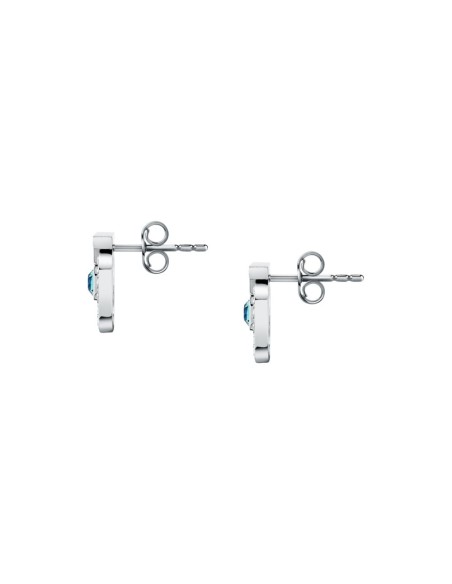 Trussardi Orecchini Donna Acciaio Cristalli e Pietra Azzurra (TJAXC59)