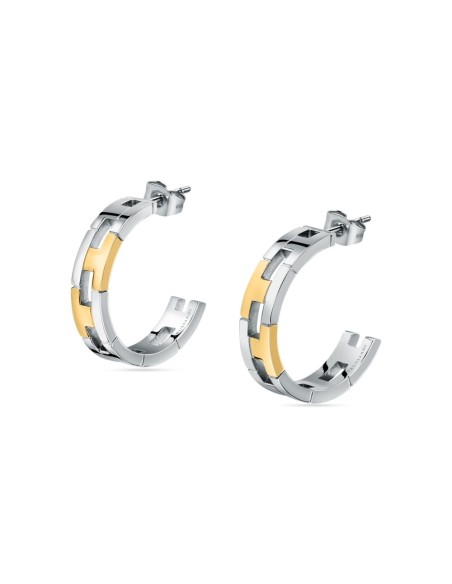 Trussardi Orecchini Cerchio Donna Acciaio Bicolore Oro (TJAXC69)