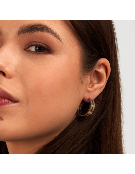Trussardi Orecchini Cerchio Donna Acciaio Bicolore Oro (TJAXC69)