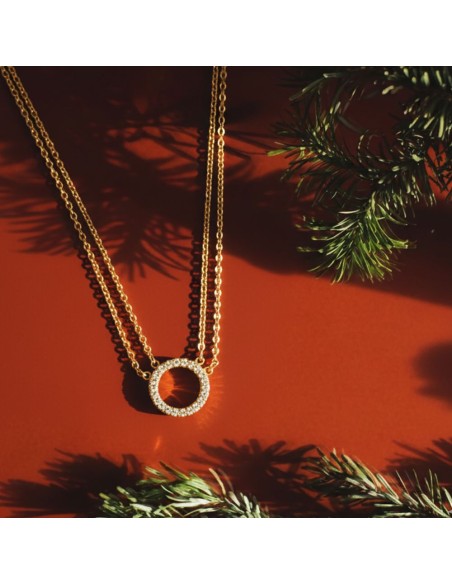 Karl Lagerfeld Collana Donna Acciaio Oro Doppia Catena (KLAYC55)