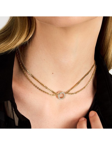 Karl Lagerfeld Collana Donna Acciaio Oro Doppia Catena (KLAYC55)
