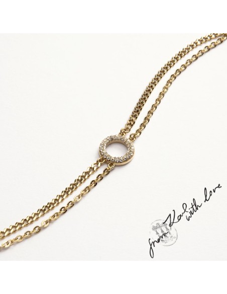 Karl Lagerfeld Bracciale Donna Acciaio Oro Doppia Catena (KLAYC56)