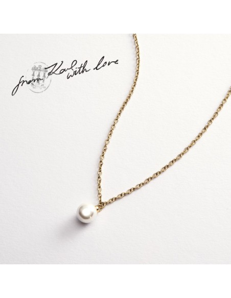 Karl Lagerfeld Collana Perla Dorata Donna (KLAYR18)