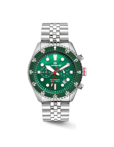 Lorenz Shark 5 Cronografo Diver Verde Acciaio...