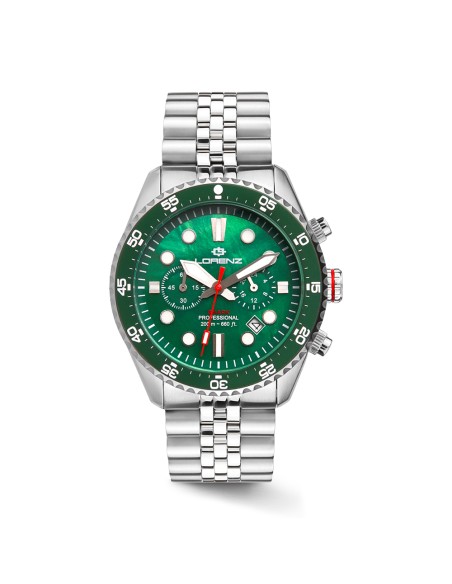 Lorenz Shark 5 Cronografo Diver Verde Acciaio 42 mm (30285CC)