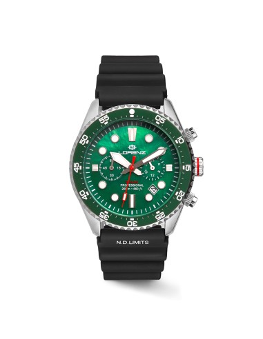 Lorenz Shark 5 Cronografo Diver Verde Acciaio...