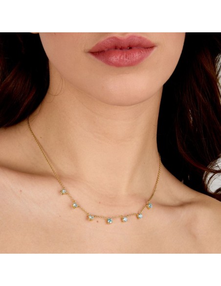Collana Morellato Tesori Oro con Zirconi Azzurri (SAIW303)