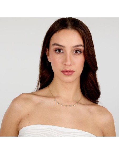 Collana Morellato Tesori Oro con Zirconi Azzurri (SAIW303)